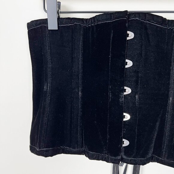 Vintage Y2K 90s Velvet Corset Top Lace Up Whimsigoth Fairycore Romantic Sexy YTK - Picture 6 of 6